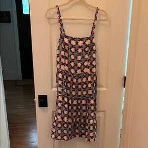 NWT LOFT Blue and Brown Floral Dress